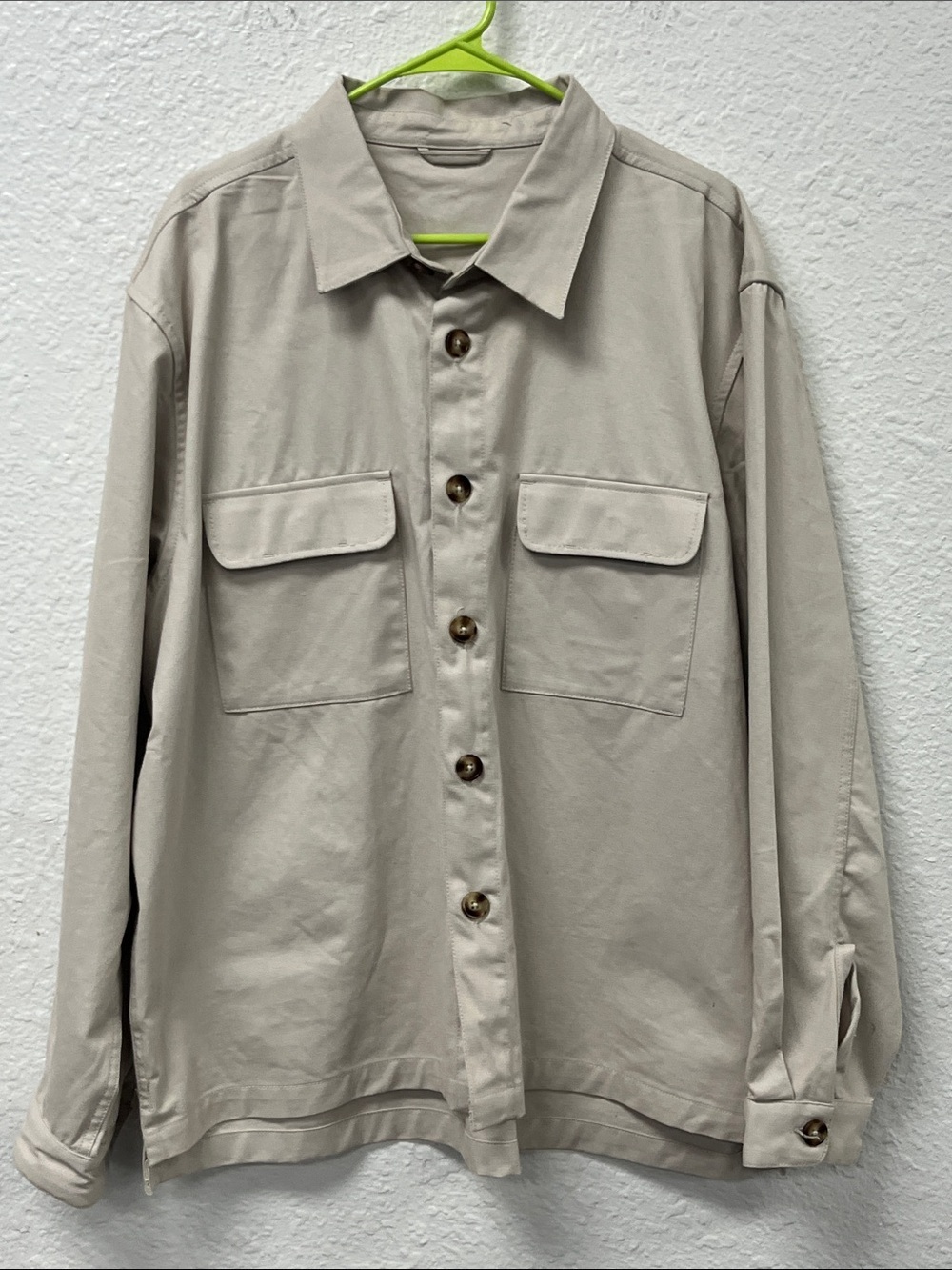 9TOFIVE Collegiate Wear Cream Lightweight Shirt Jacket with Relaxed Fit
#1263